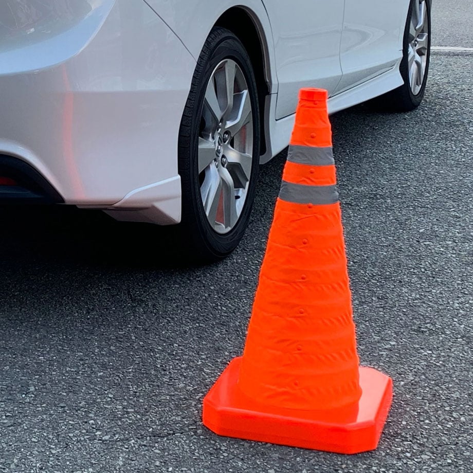 伸縮式セーフティーコーン カラーコーン 折りたたみ セーフティコーン