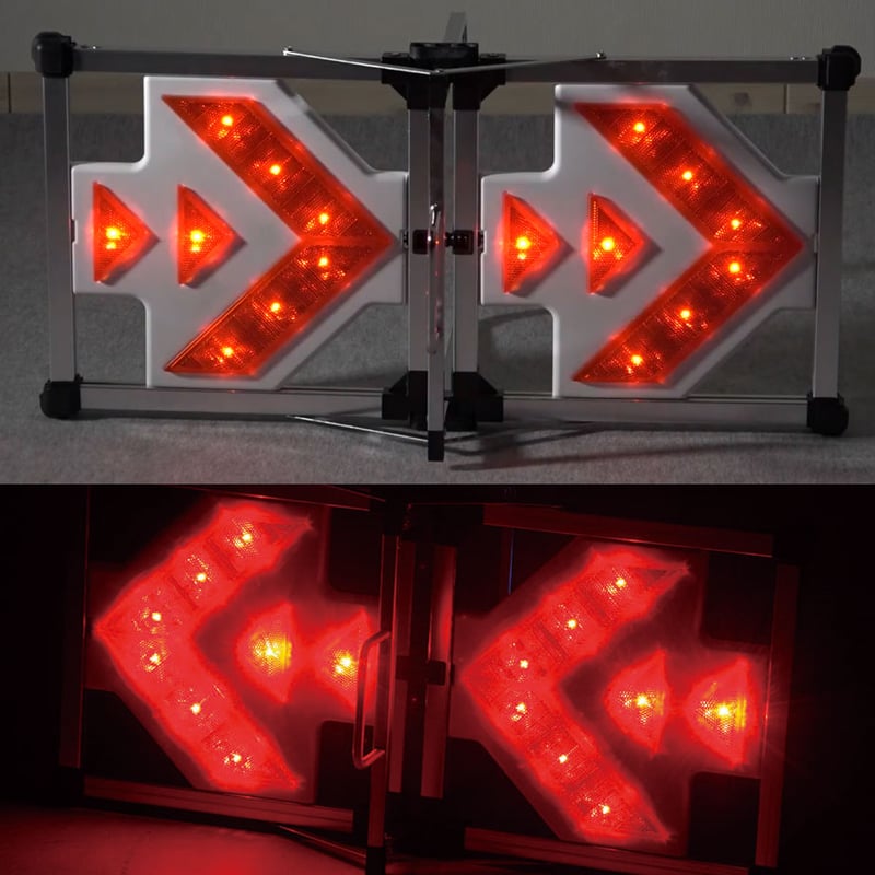 JLE-10 折りたたみ式LED矢印板 電池式 方向指示板 収納便利 LEDライト 