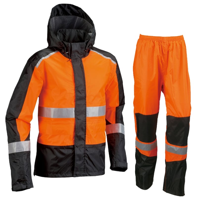 予約商品 レインスーツ 上下セット 高視認タイプ 反射素材 レイン