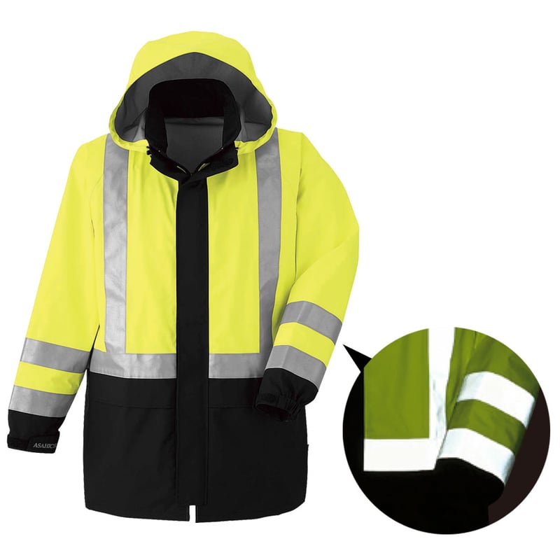 予約商品】 高視認性 ゴアテックス レインコート クラス2 反射素材