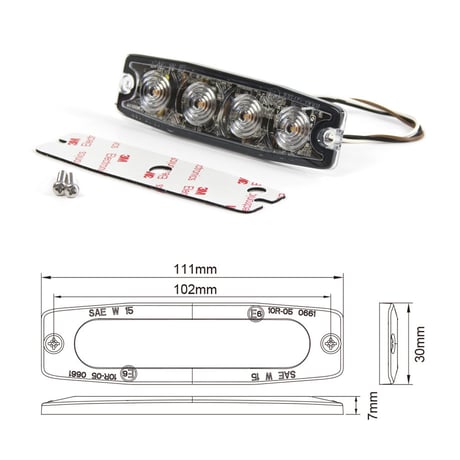 フラッシャー　LP4　LED PAD　フロントグリル　グリル灯　警告灯　フロント用ライト