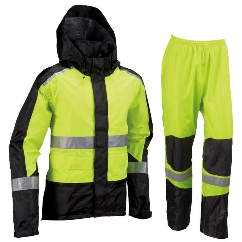予約商品 レインスーツ 上下セット 高視認タイプ 反射素材 レイン
