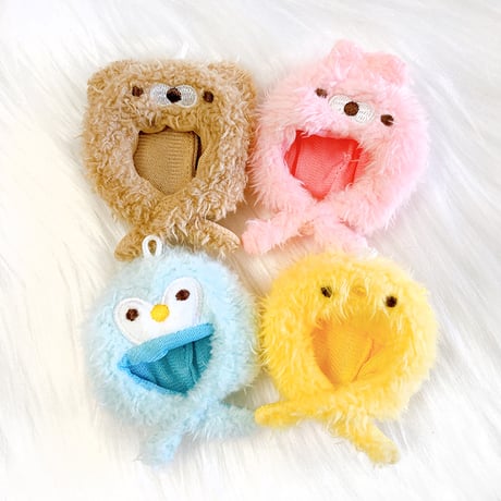 【ぬい服】ぬいぐるみ用着ぐるみキャップ 【くま、うさぎ、ペンギン、ひよこ】ミニサイズ  帽子【推し活グッズ】