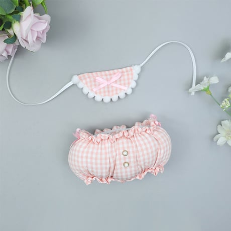 【ぬい服】ぬいぐるみ用かぼちゃ パンツ&よだれかけセット 【15〜20cm 用】【推し活グッズ】