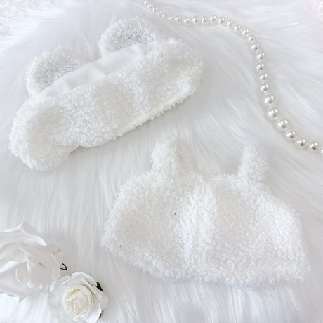 【ぬい服】くま耳ヘッドバンド&サロペットセット【20cm用】【推し活グッズ】