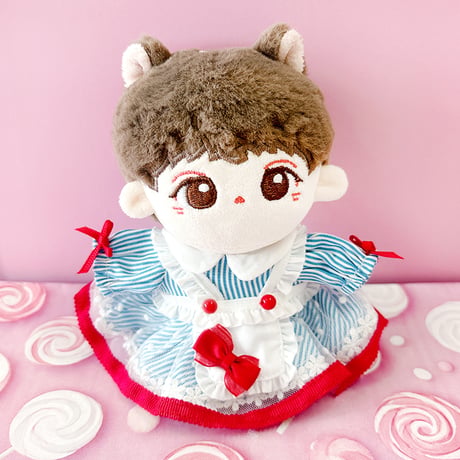 ぬい服　アメリカンダイナー風エプロンワンピース【10~15cm用】【推し活グッズ】