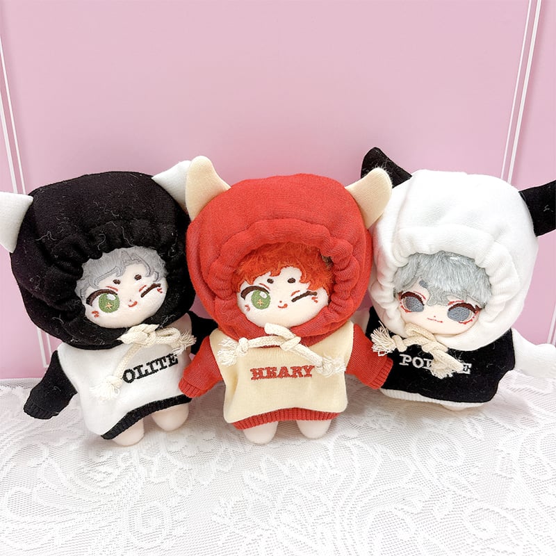 ぬい服】ぬいぐるみ用ツノ付きパーカー(10cm用)【推し活グッズ ぬい服】ぬいぐるみ用ツノ付きパーカー(10cm用)【推し活グッズ