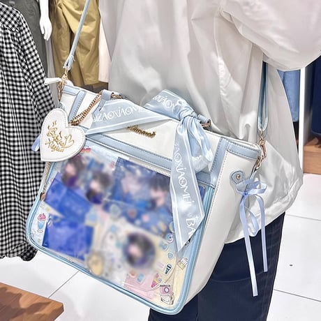 【暴躁小梅】ハート型チャーム付き痛バッグ【推し活グッズ】