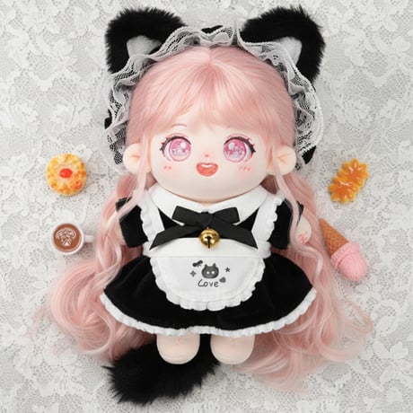 【ぬい服】ネコミミ・メイド風ぬいぐるみコスチューム 　10cmぬいぐるみ用