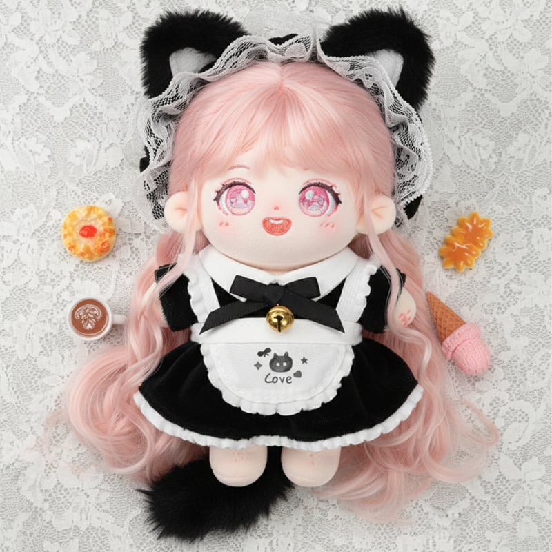 ぬい服】ネコミミ・メイド風ぬいぐるみコスチューム 10cmぬいぐるみ用