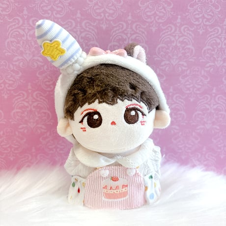 【ぬい服】ぬいぐるみ用着ぐるみ【ケーキ】 ( シャツ・エプロン・ヘッドドレスセット ) 10~15cm 用【推し活グッズ】