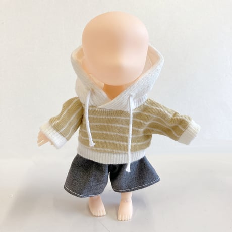 【ぬい服】バイカラーパーカー 10cm用