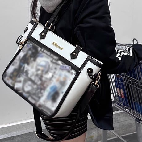 【暴躁小梅】ハート型チャーム付き痛バッグ【推し活グッズ】