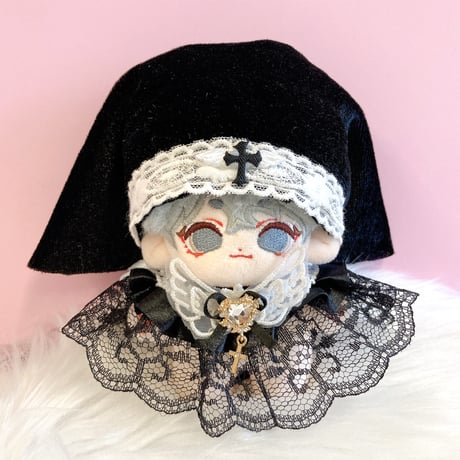 【ぬい服】シスター 帽子&ケープセット　10cmぬいぐるみ用