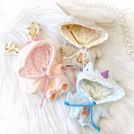 【ぬい服】ぬいぐるみ用耳付きパーカー 10cm 用【推し活グッズ】