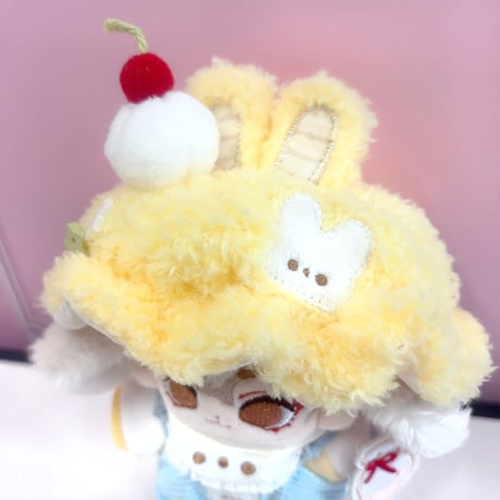 【ぬい服】帽子&スタイ&Tシャツ&サロペットセット 10cm用