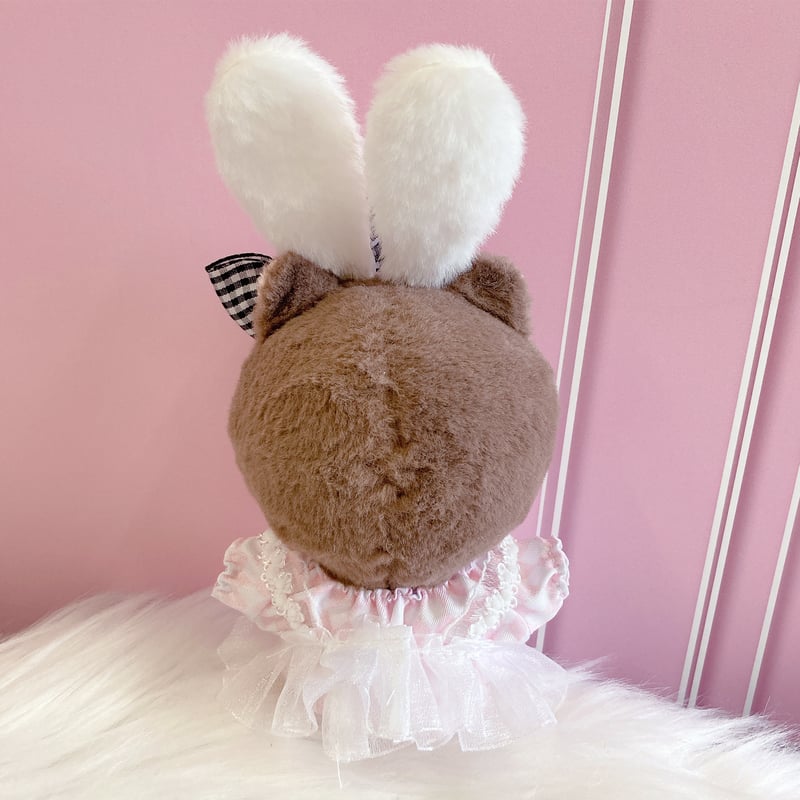 ぬい服】アリス風ワンピース&うさ耳ヘッドドレスセット 10cm用