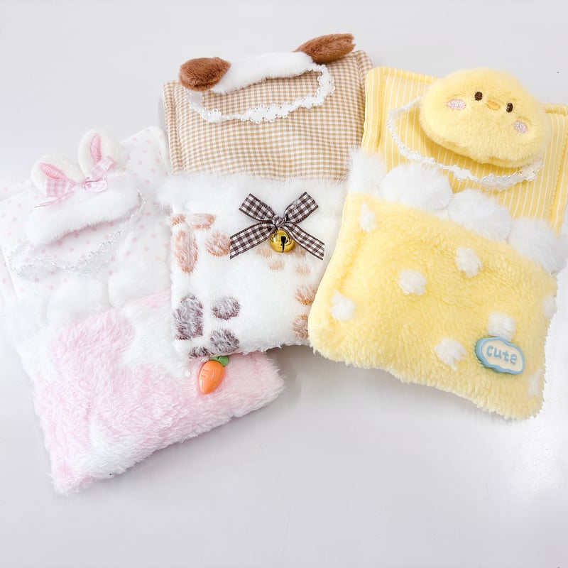 全3種】ぬい服 お布団＆ヘッドバンド 2点セット 10cm用【推し活グッズ