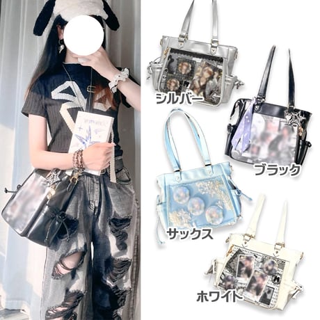 【Seraphim】サイドポケット付きフェイクレザー痛バッグ【推し活グッズ】