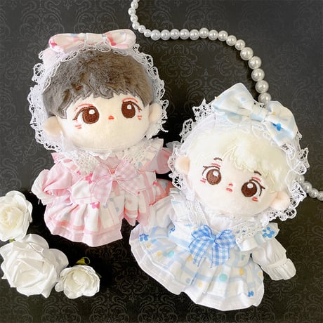 【ぬい服】ぬいぐるみ用ワンピース＆ヘッドドレスセット 10~15cm用【推し活グッズ】