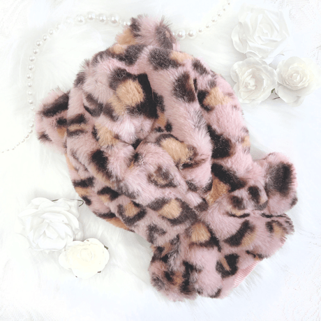 【ぬい服】ぬいぐるみ用ヒョウ柄パーカー/15~20cm用