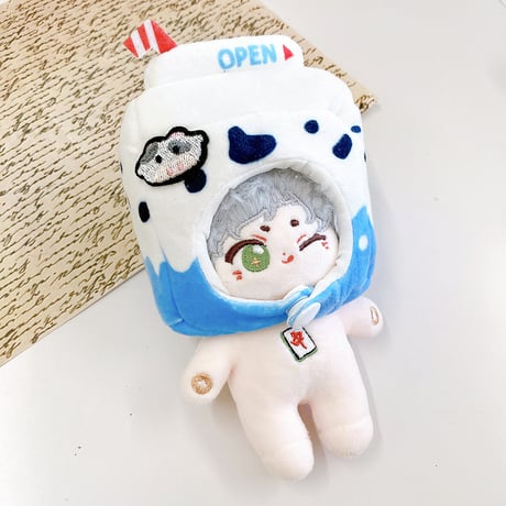 【ぬい服】牛乳パック型ぬいぐるみ用着ぐるみキャップ　10cm用【推し活グッズ】