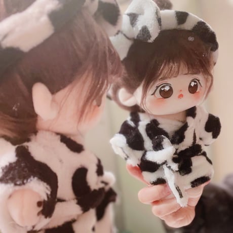 【ぬい服】ぬいぐみ用バスローブ(牛柄)/15cm用【推し活グッズ】