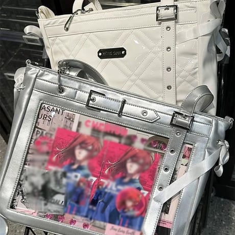 【soda薄荷茶】ベルト付きフェイクレザーキルティング痛バッグ【推し活グッズ】