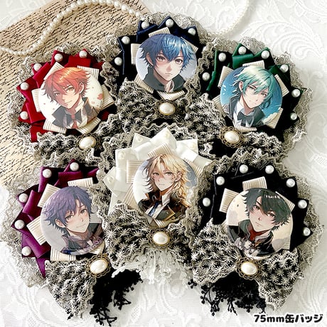 【G.triGerオリジナル 推し活グッズ】レースリボンロゼット【缶バッジ 痛ロゼット】