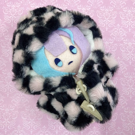 【ぬい服】ぬいぐるみ用着ぐるみ(チェック柄)/15~20cm用 もこもこ