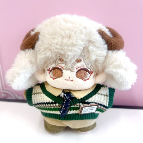 【ぬい服】シャツ&パンツ&ベスト&ネクタイ&名札セット  10cm用