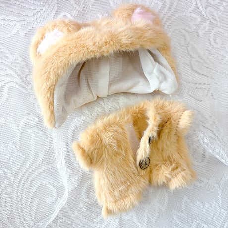 ぬい服【くま耳帽子&着ぐるみセット】10~15cm用/くま【推し活グッズ】