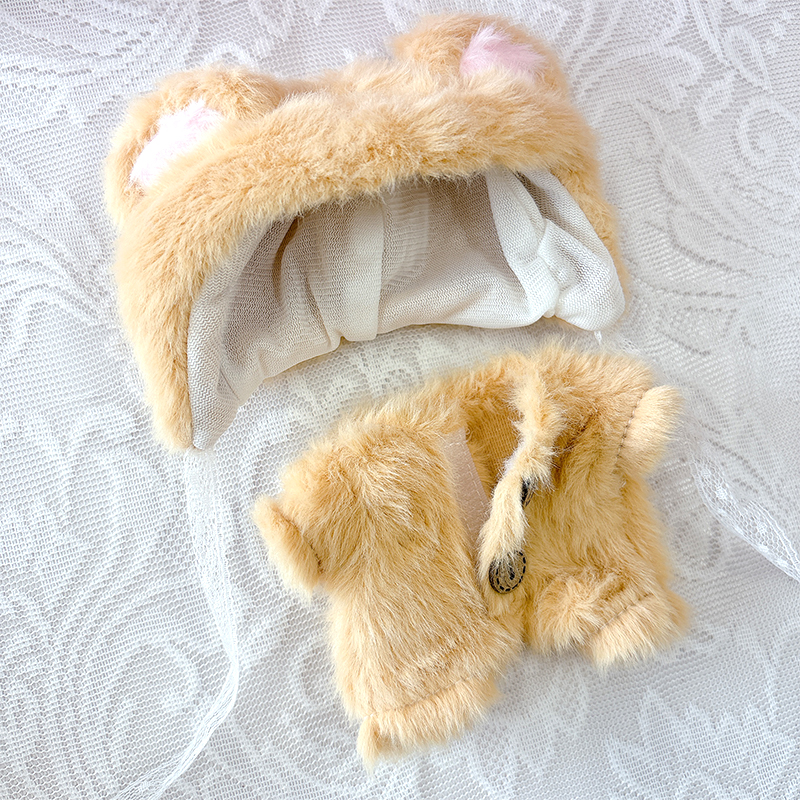 ぬい服【くま耳帽子&着ぐるみセット】10~15cm用/くま【推し活 ぬい服【くま耳帽子&着ぐるみセット】10~15cm用/くま【推し活