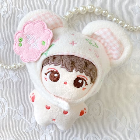 【ぬい服】ぬいぐるみ用クローバー付き着ぐるみキャップ【10cm用】【推し活グッズ】