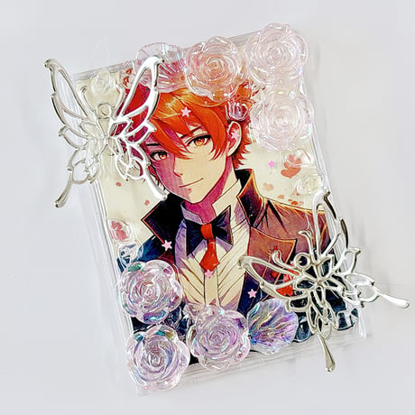 【推し活グッズ】硬質トレカケース【蝶と薔薇】