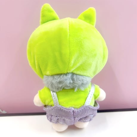 【ぬい服】着ぐるみキャップ&シャツ&サロペットセット【宇宙人】 10cm用