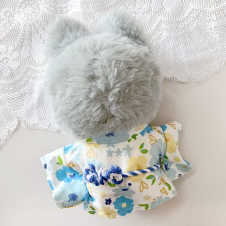 【ぬい服】和装セット(浴衣&帯&狐面セット)　10cmぬいぐるみ用