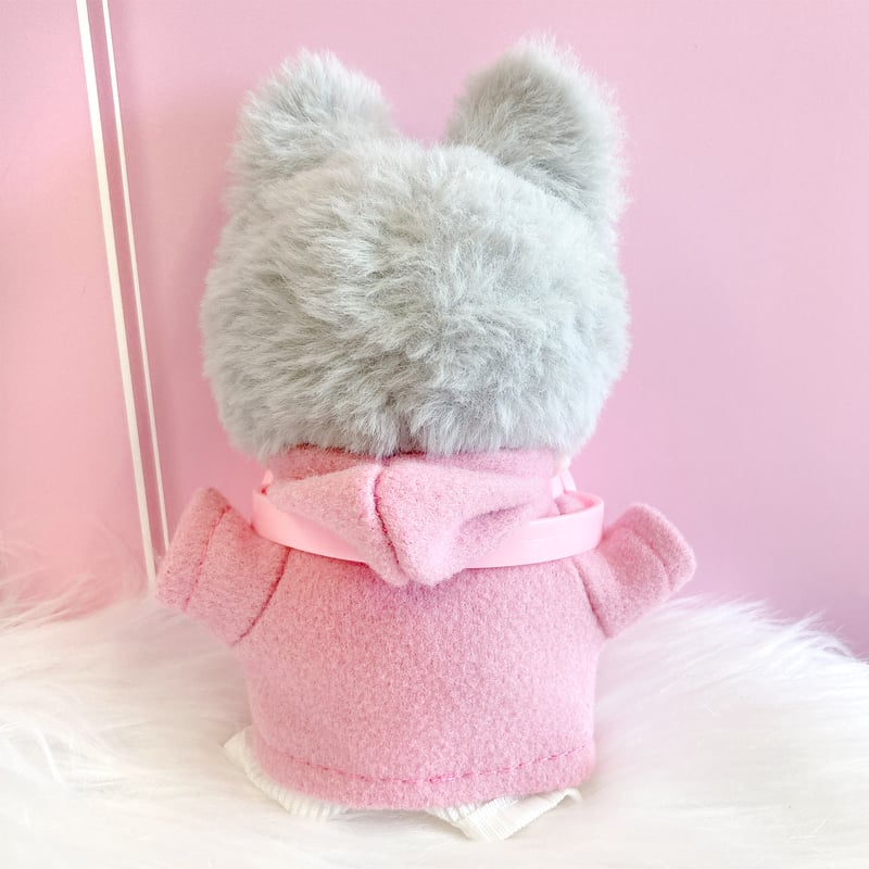 ぬい服】ダッフルコート&ボーダーシャツ&パンツ&ヘッドホンセット 10cm