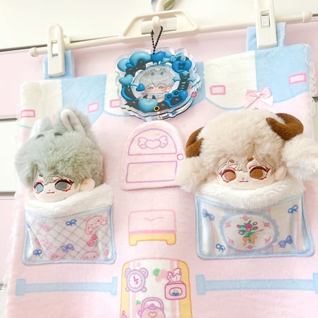 ぬいぐるみ用お布団ウォールポケット【10~15cm用】【推し活グッズ】