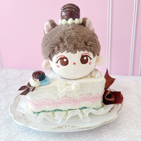 ぬい服　ショートケーキ型ぬいぐるみ用着ぐるみ　10cm用【推し活グッズ】