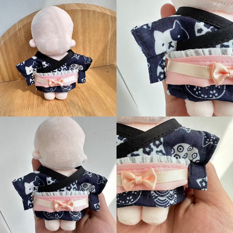 ぬい服】 10cmぬいぐるみ用 着物セット 花柄×フリル帯 | G.triGer