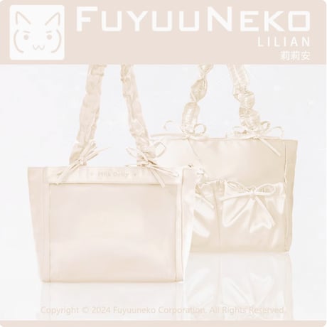 【FUYUUNEKO】二連ぬいポーチ付きサテン痛バッグ milk dolly【推し活グッズ】
