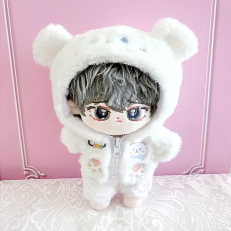 【ぬい服】【20cm 用】ぬいぐるみ用ふわふわ着ぐるみ 【パーカー & パンツセット】くま・うさぎ・犬【推し活グッズ】