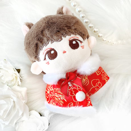 【ぬい服】チャイナ柄ケープ 10~15cmぬいぐるみ用【推し活グッズ】