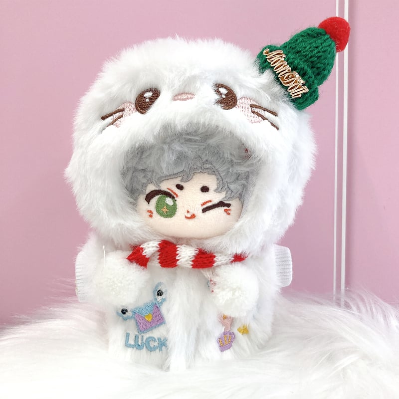 ぬい服】ふわふわクリスマス着ぐるみ 10cm用 | G.triGer