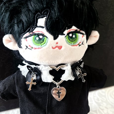 【ぬい服】ぬいぐるみ用リボン付き ハートチョーカー【推し活グッズ】