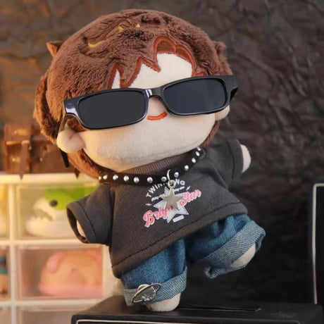 【ぬい服】グラフィックTシャツ&ジーパン&チョーカー&サングラスセット　15cm用【推し活グッズ】