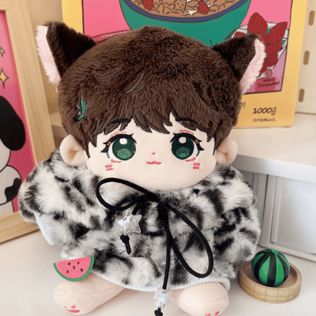 【ぬい服】ぬいぐるみ用ヒョウ柄パーカー/15~20cm用