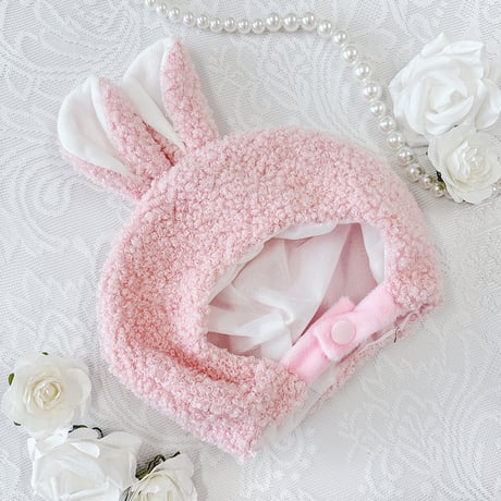 【ぬい服】ぬいぐるみ用もこもこボア着ぐるみキャップ【20cm用】【推し活グッズ】