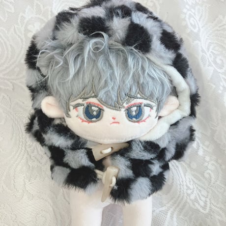【ぬい服】ぬいぐるみ用着ぐるみ(チェック柄)/15~20cm用 もこもこ